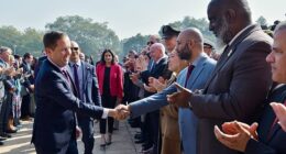 Sergio Gor, a long-time loyalist of President Trump, brought a distinct touch of Mar-a-Lago to his Monday inauguration in New Delhi