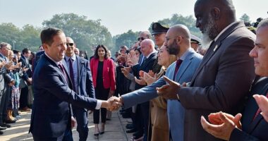 Sergio Gor, a long-time loyalist of President Trump, brought a distinct touch of Mar-a-Lago to his Monday inauguration in New Delhi