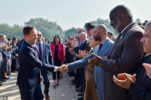 Sergio Gor, a long-time loyalist of President Trump, brought a distinct touch of Mar-a-Lago to his Monday inauguration in New Delhi