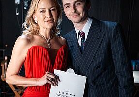 Timothee Chalamet earned best actor for Marty Supreme as he is seen posing with Kate Hudson