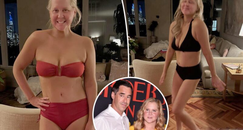 Amy Schumer models bikinis as she moves 'forward with no regrets' from Chris Fischer