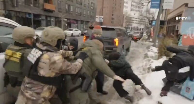 Anti-ICE Agitator Attacks Border Patrol Commander Bovino.