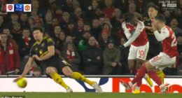 Mikel Merino's effort in the penalty area 20 minutes from time struck Harry Maguire's hand