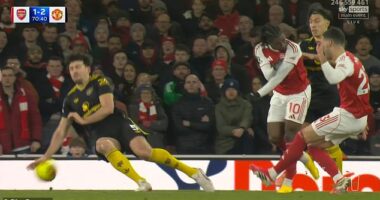 Mikel Merino's effort in the penalty area 20 minutes from time struck Harry Maguire's hand