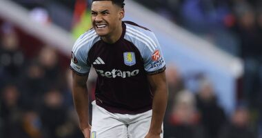 Ollie Watkins was seen holding his hamstring midway through the first half and not long afterwards he was replaced by Morgan Rogers