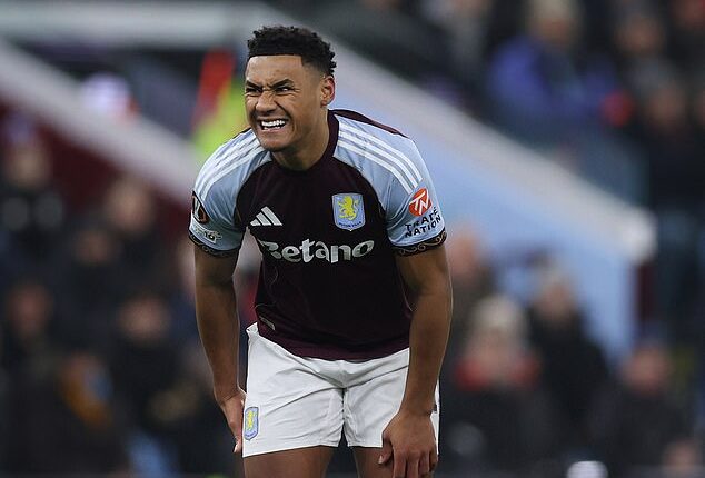 Ollie Watkins was seen holding his hamstring midway through the first half and not long afterwards he was replaced by Morgan Rogers