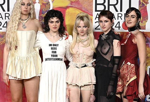 Band The Last Dinner Party opted for a 'more is more' style look, with an emphasis on corsetry and underwear as outerwear