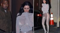 Bianca Censori rocks sheer top and silver tights for movie date night with Kanye West