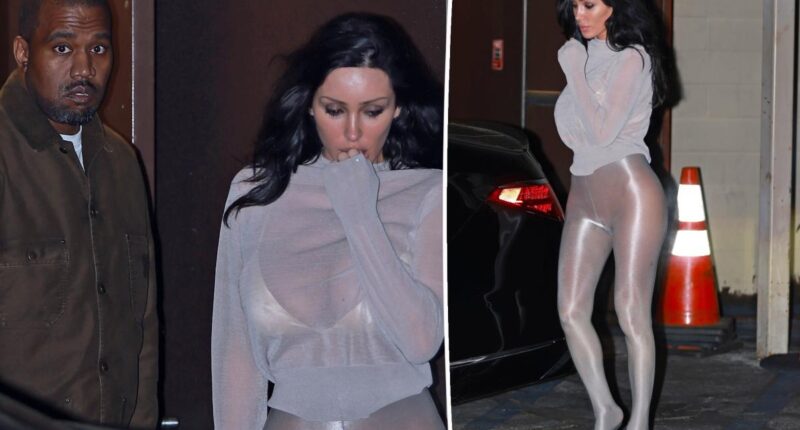 Bianca Censori rocks sheer top and silver tights for movie date night with Kanye West