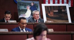 House Oversight and Government Reform Committee Chairman Rep. James Comer (top right) (R-KY) speaks during a hearing at the U.S. Capitol January 21, 2026 in Washington, DC. The full committee was expected to vote on a markup of a resolution recommending that the House of Representatives find former U.S. President Bill Clinton and former U.S. Secretary of State Hillary Clinton in contempt of Congress