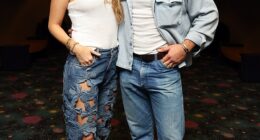 Blake Lively's It Ends With Us co-star Brandon Sklenar, 35, declined to address his unsealed texts with the star, where they seemingly torched director Justin Baldoni; Lively and Sklenar pictured 2024