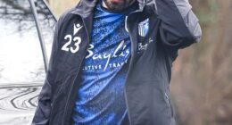 Bradley Dack, 32, looked downcast as he was pictured wearing his wedding ring in his first sighting at football training on Thursday since he split from his wife Olivia Attwood, 34