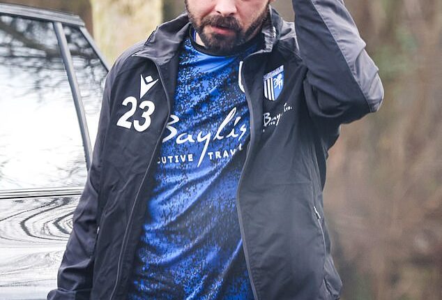 Bradley Dack, 32, looked downcast as he was pictured wearing his wedding ring in his first sighting at football training on Thursday since he split from his wife Olivia Attwood, 34