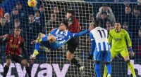 Charalampos Kostoulas pulled off an outrageous overhead kick to help Brighton secure a point