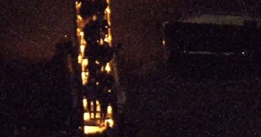 Captured Venezuelan President Nicolas Maduro has arrived in the US after being seized from his Caracas compound. Several figures presumed to be Maduro and his wife Cilia Flores flanked by officials could be seen disembarking the plane in upstate NY, as shown above