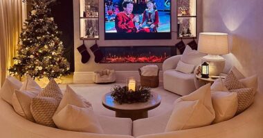 Michelle and Mark always decorate their house up to the nines for special occassions - but at the centrepiece of all their interiors is a huge TV