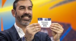 Robert Pires was on hand to confirm Newcastle's match-up with Qarabag in their play-off