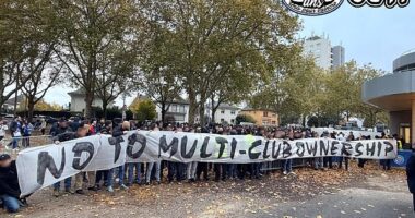 Strasbourg ultras are preparing to protest the role of ownership group BlueCo in the exit of their former head coach Liam Rosenior (pictured in October)