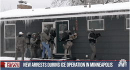 Department of Homeland Security officers surround the home of a suspected criminal illegal alien in Minneapolis.