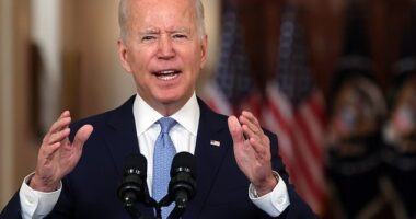 U.S. President Joe Biden delivers remarks on the end of the war in Afghanistan in the State Dining Room at the White House on August 31, 2021 in Washington, DC