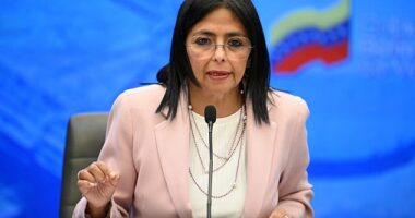 Delcy Rodriguez (pictured) has accused the States of kidnapping Maduro. Yesterday she demanded his immediate release from a New York prison and insisted: 'History and justice will make the extremists who have provoked this armed aggression against our country pay'