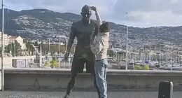 An online vandal has posted a video on social media of himself vandalising a statue of Cristiano Ronaldo in Madeira