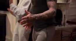 David, 50, and Victoria Beckham, 51, showed off their playful sides as their daughter Harper, 14, captured them dancing the night away at home in an Instagram video on Saturday