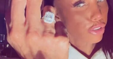 A series of photos posted by Katie Price taken in the lavish Jumeirah Burj Al Arab hotel revealed her engagement to Dubai-based entrepreneur Lee Andrews