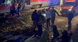 Desperate rescue bid continues through the night after Spanish rail disaster killed at least 21: Emergency workers battle to free trapped victims after one train derailed and a second ploughed into the wreckage