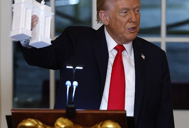 Dimensions of Trump's massive new 'Triumphal Arch' are revealed as president 'chooses the biggest size possible' to honor America and wow visitors