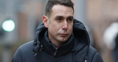 David Coote arrived at Nottingham Crown Court on Thursday morning for sentencing after pleading guilty to making 'category A' indecent image of a child