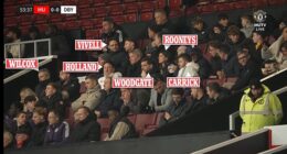 Michael Carrick and Wayne Rooney were among a star-studded director's box on Friday night