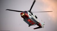 HM Coastguard deployed a helicopter to the scene following reports of people getting into difficulty in the water