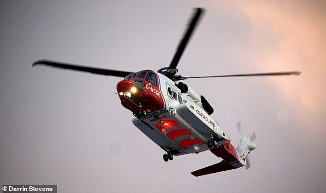 HM Coastguard deployed a helicopter to the scene following reports of people getting into difficulty in the water
