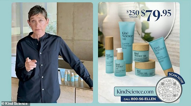 Ellen DeGeneres appeared in an advert for her skincare line Kind Science