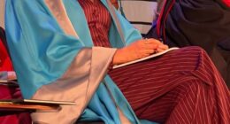 Laura Woods beamed from the stage as as she returned to Kingston University to collect an honorary doctorate in recognition of her 'outstanding contribution to journalism'