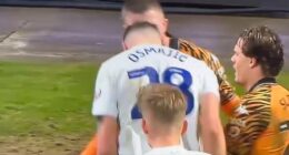 Preston's Milutin Osmajic was sent off for headbutting Hull's John Lundstram on Tuesday