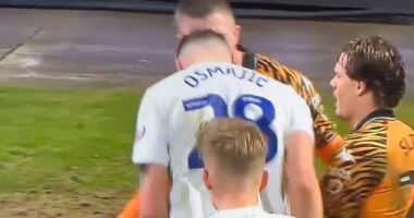 Preston's Milutin Osmajic was sent off for headbutting Hull's John Lundstram on Tuesday