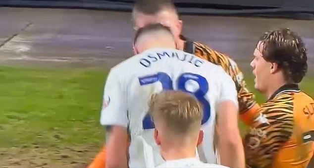 Preston's Milutin Osmajic was sent off for headbutting Hull's John Lundstram on Tuesday