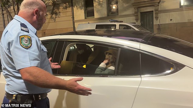 A no-nonsense NSW Police officer lost patience with LanLan Yang during an exchange outside Glebe Police Station in Sydney's inner west on Wednesday
