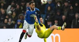 Rangers' Youssef Chermiti in action against Ludogorets in the Europa League