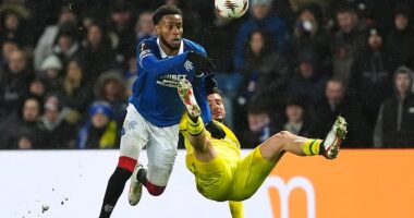 Rangers' Youssef Chermiti in action against Ludogorets in the Europa League