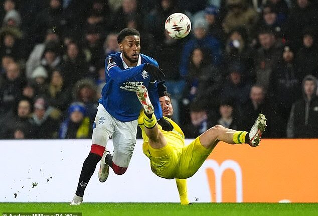 Rangers' Youssef Chermiti in action against Ludogorets in the Europa League