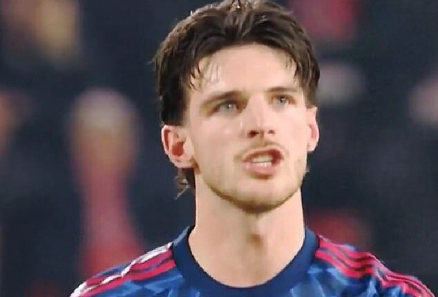 Declan Rice swore to himself after Arsenal's 0-0 draw at Nottingham Forest on Saturday