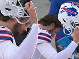 Furious Josh Allen SLAMS his helmet down after string of disastrous errors in Bills playoff clash with Broncos