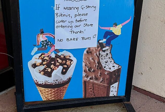 A cafe has raised eyebrows with a handwritten sign singling out women over a dress code rule