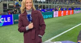 Gabby Logan admitted to trepidation as she returned to television work for the first time since the death of her father Terry Yorath earlier this month