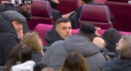 Granit Xhaka was involved in a heated confrontation with fans behind the bench at West Ham