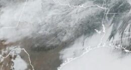 Historic winter storm continues to batter East Coast with 4in snow as crippling ice is seen from SPACE: Live updates