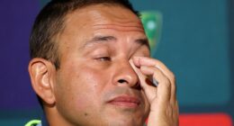 Usman Khawaja (pictured) was visibly emotional when making his retirement announcement